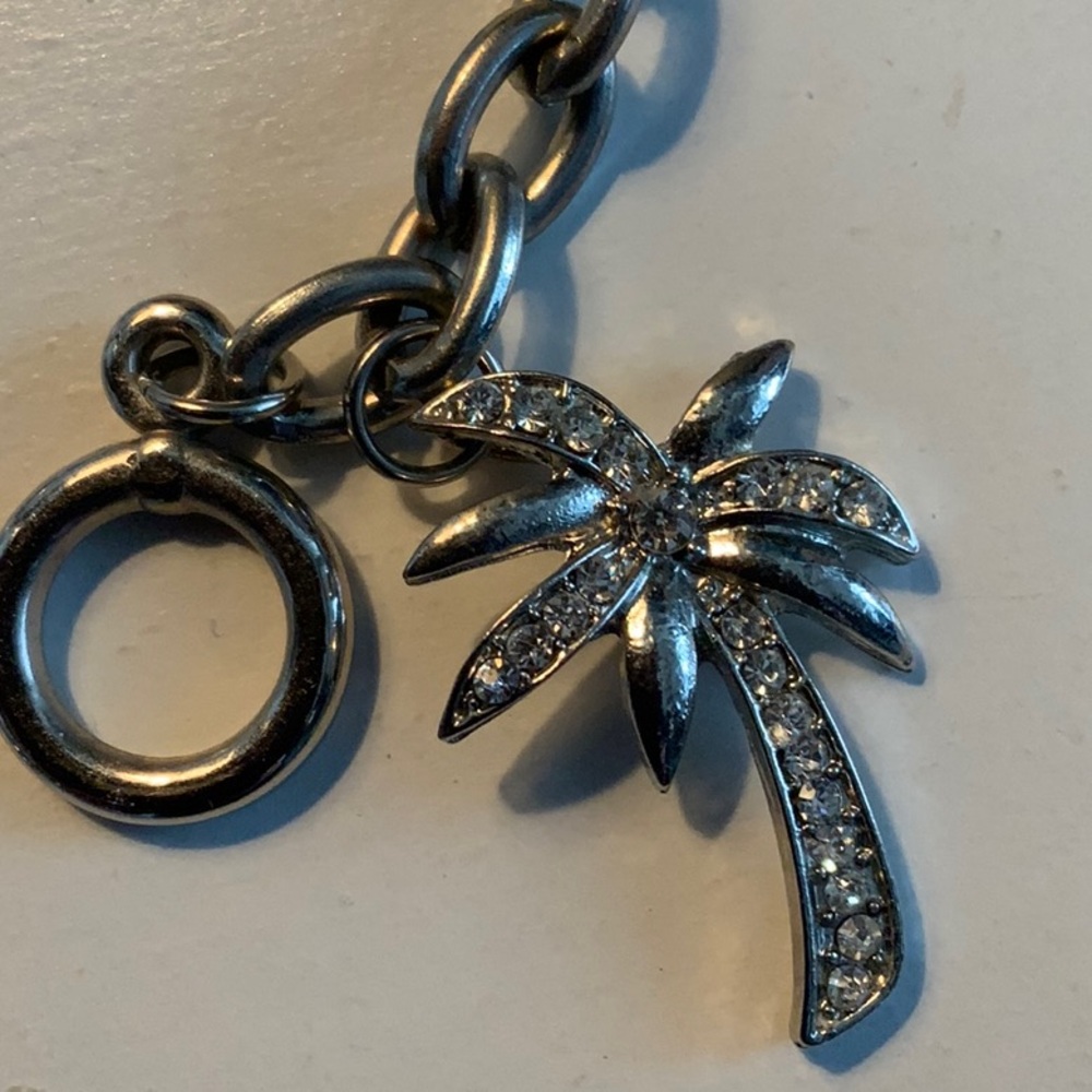 Silver Palm Tree Toggle Bracelet